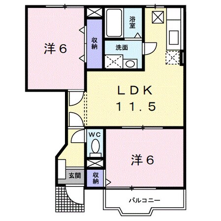 ラベニュー西中Ⅱの物件間取画像